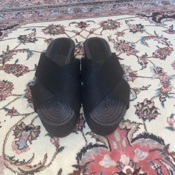 All Saints | NWOB Black Leather Platform Sandals - Picture 5 of 11